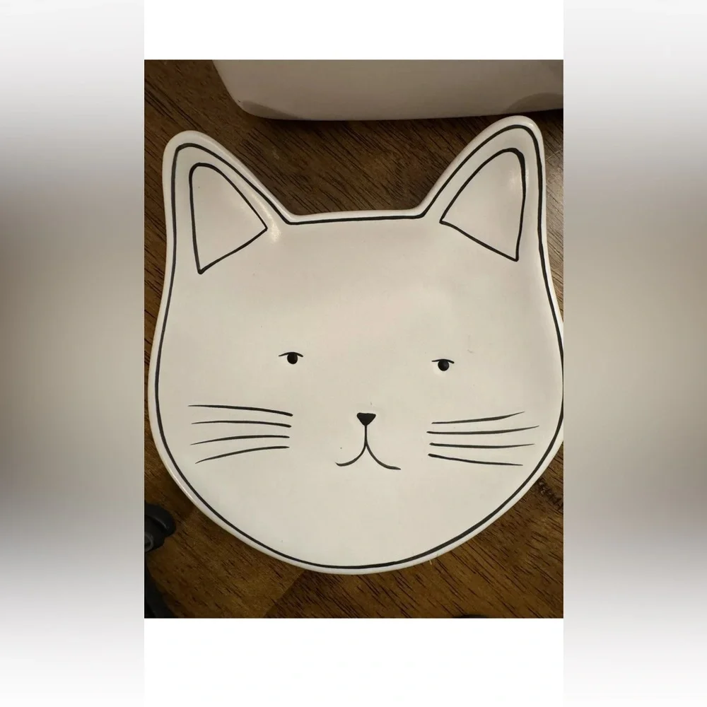 Ceramic tissue box cover white cat KITTIES Soap Dish Set Minimalist